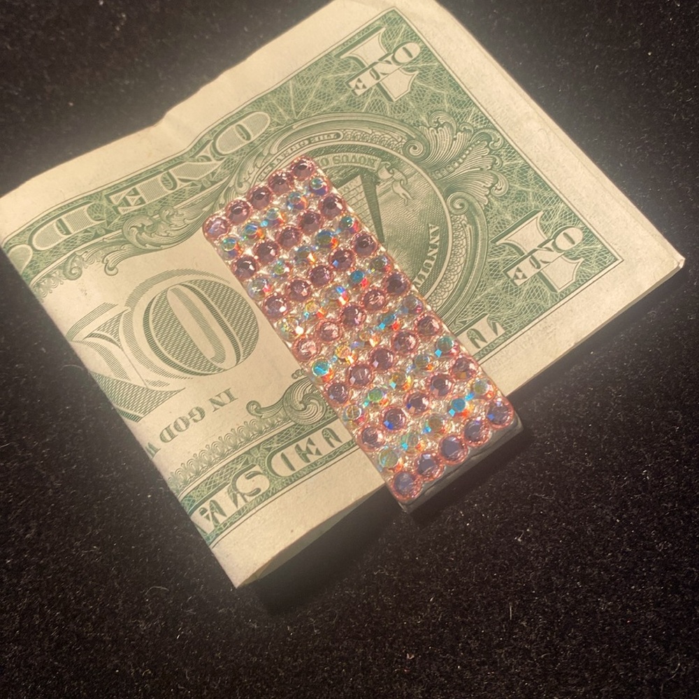 Sterling Women’s - $$ Money Clip  w/ Swarovski Crystals - Stamped MSCO Sterling